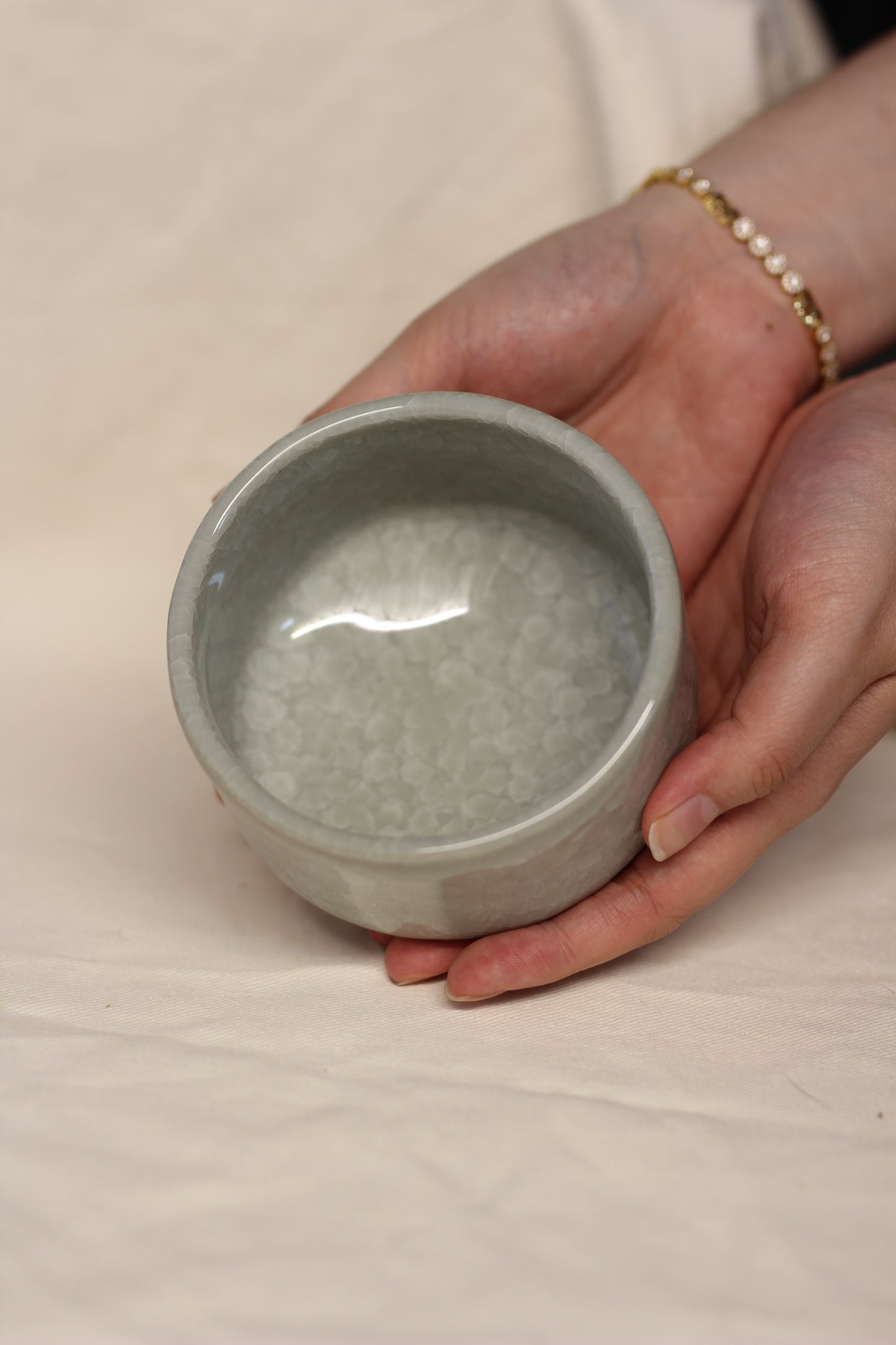 Mino-yaki Chawan - White Ice Crackle Glaze