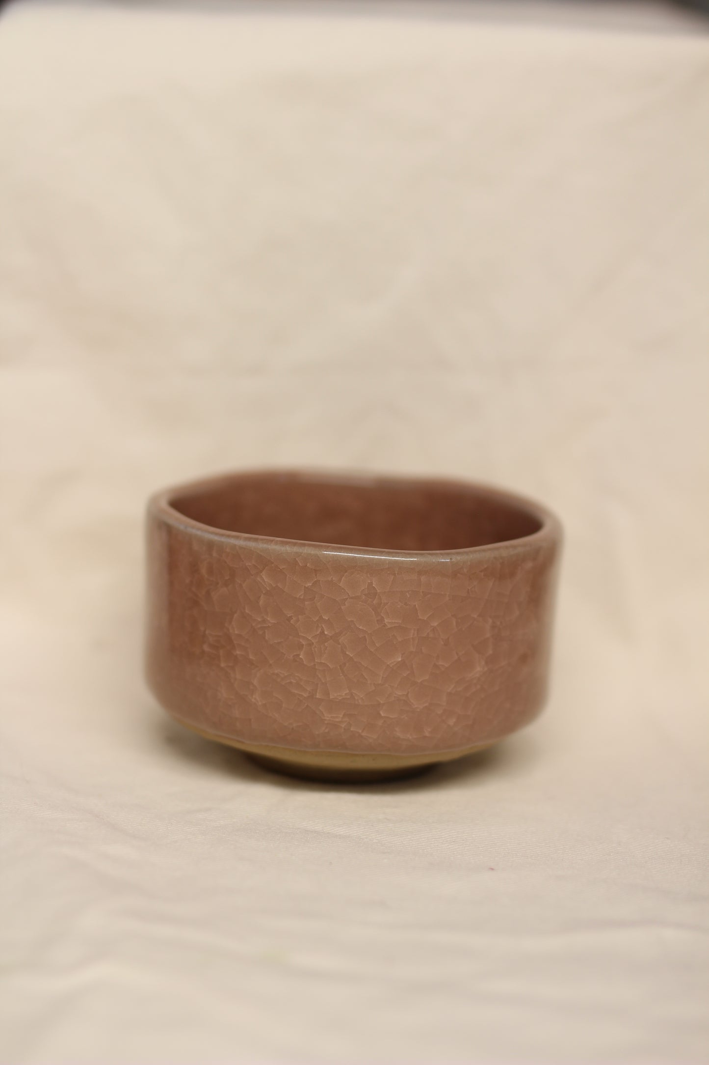 Mino-yaki Chawan - Smokey Pink Crackle Glaze Kikko Kannyu