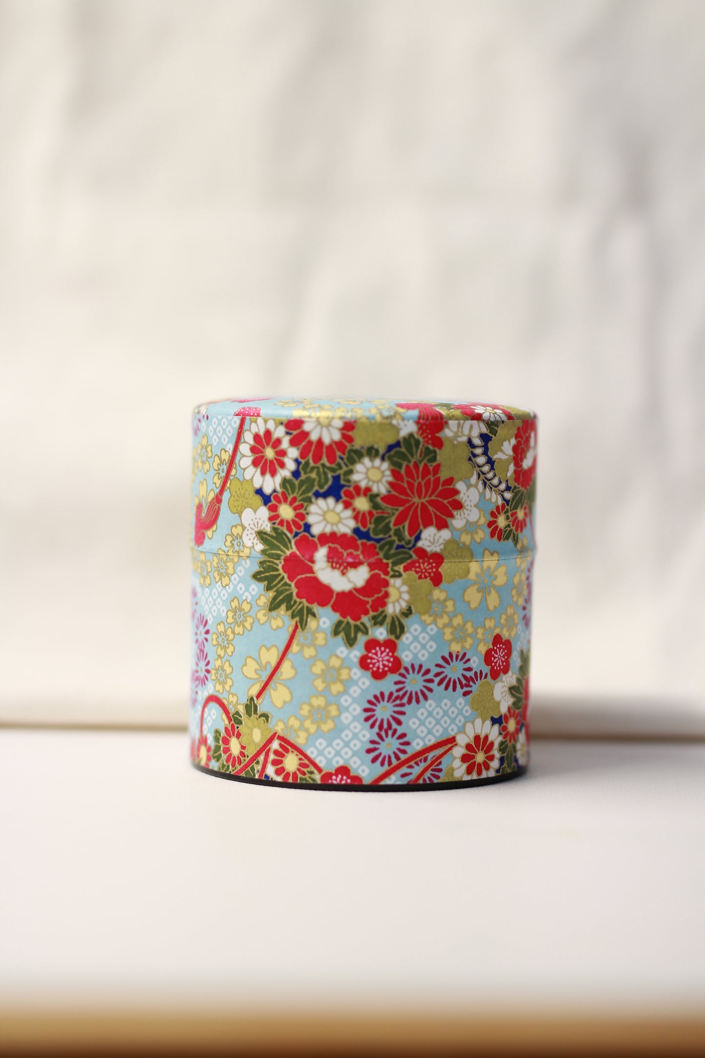 Washi Paper Metal Tea Caddy - (Empty Tin) 100G