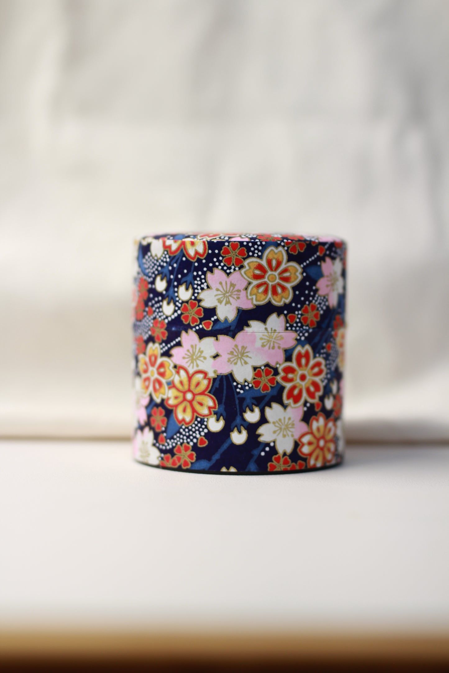 Washi Paper Metal Tea Caddy - (Empty Tin) 100G