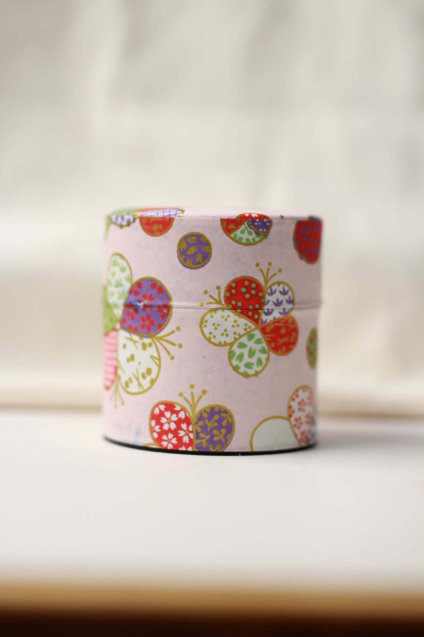 Washi Paper Metal Tea Caddy - (Empty Tin) 100G
