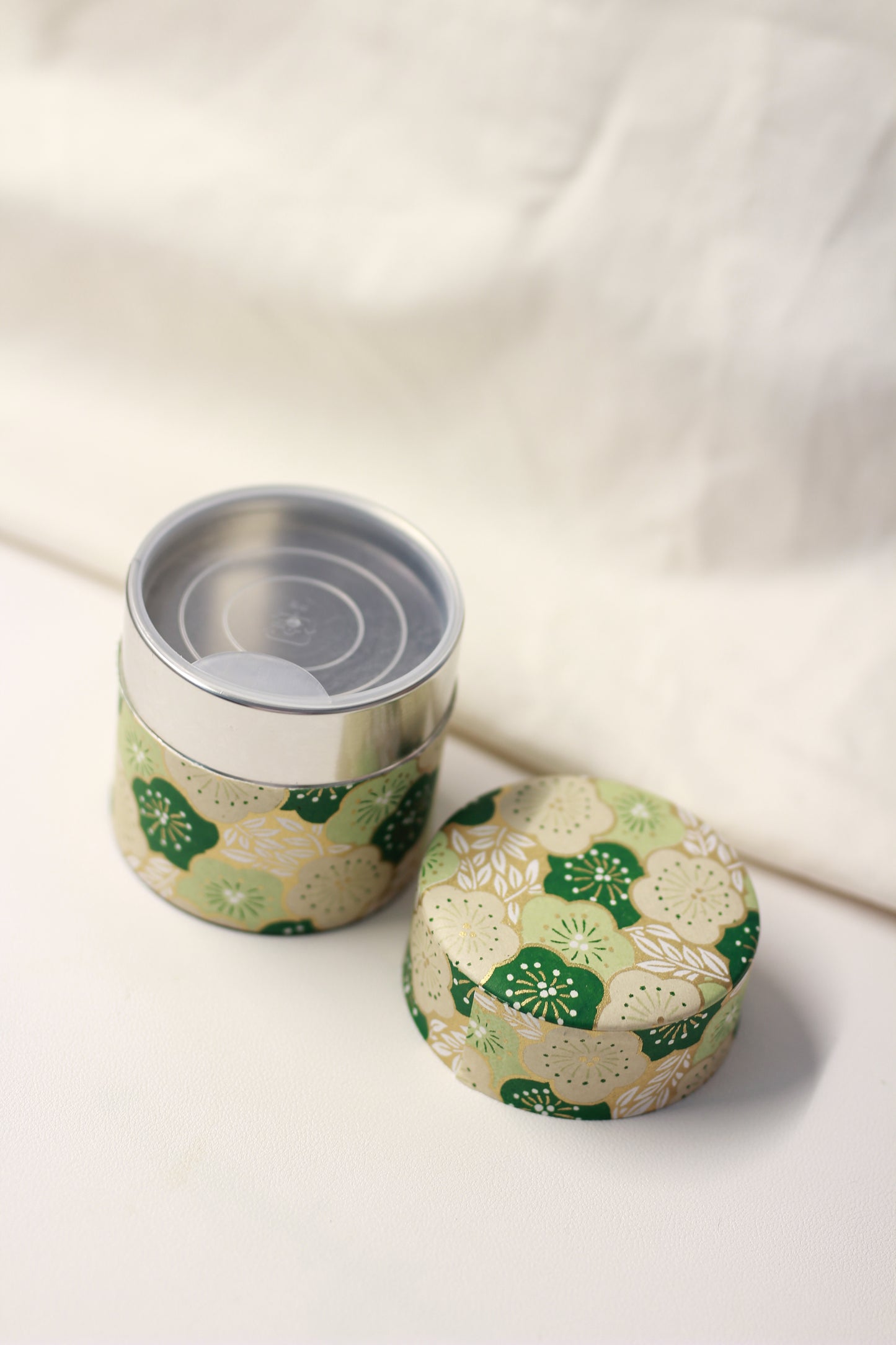 Washi Paper Metal Tea Caddy - (Empty Tin) 100G