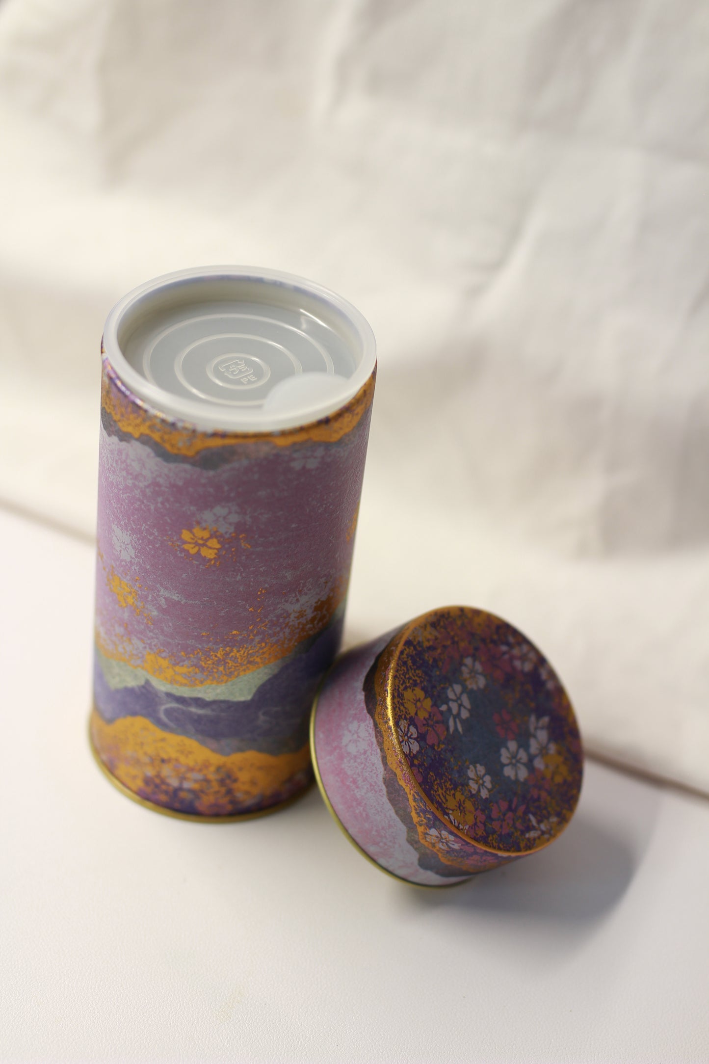 Washi Paper Metal Tea Caddy - (Empty Tin) 200g