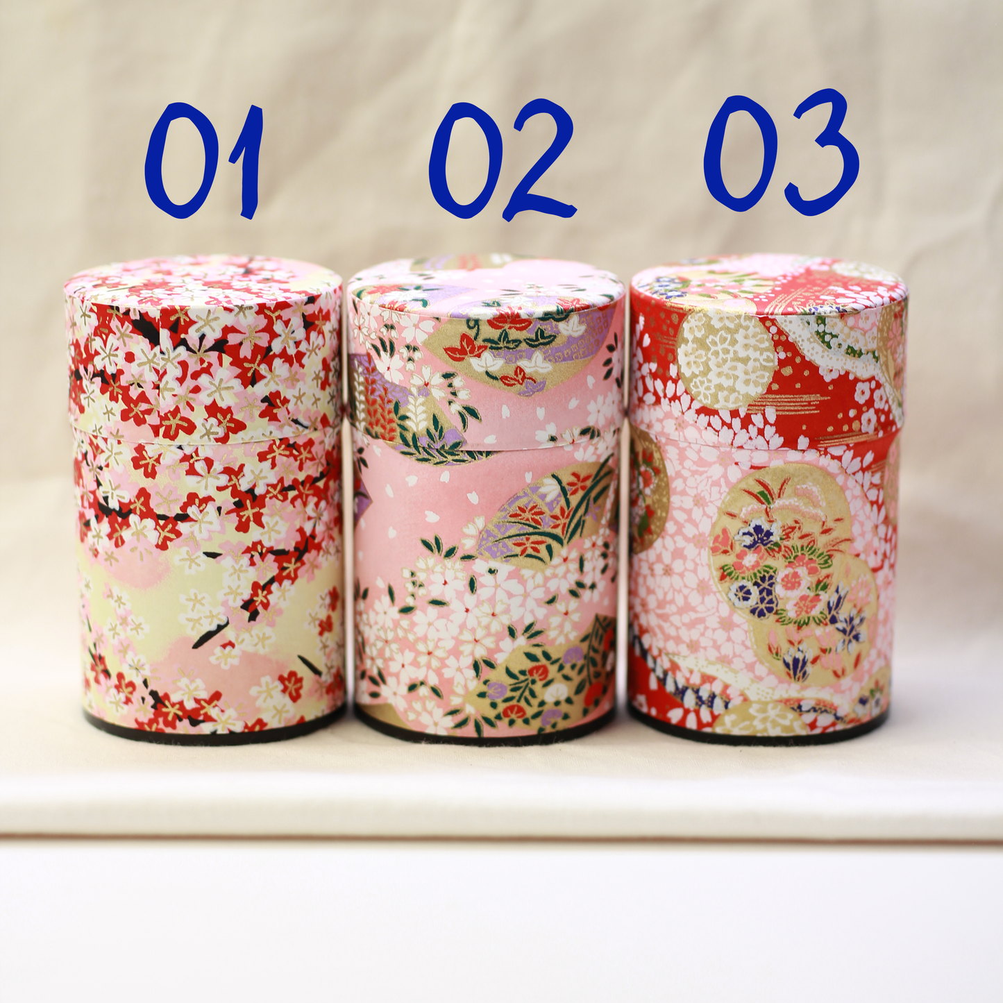 Pink Washi Paper Metal Tea Caddy - Varied 100g