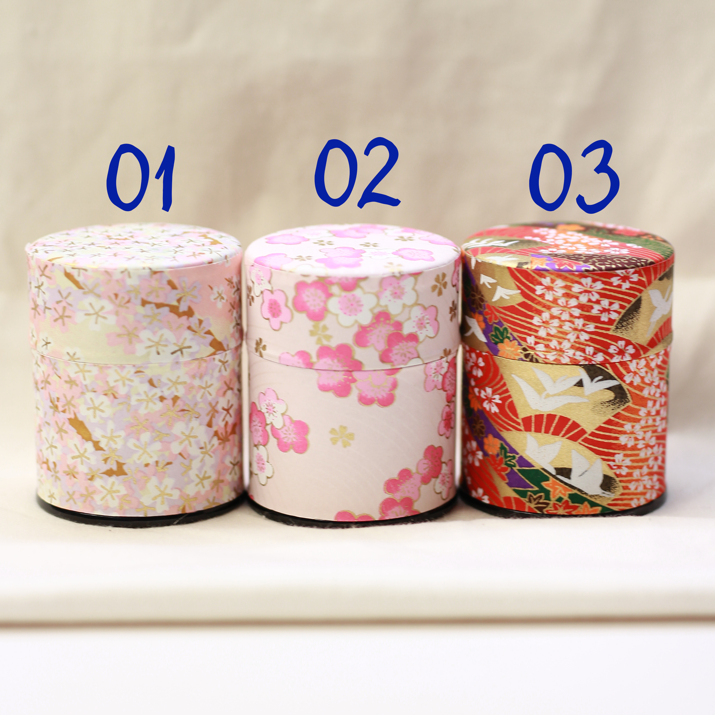 Pink Washi Paper Metal Tea Caddy - Varied 40g