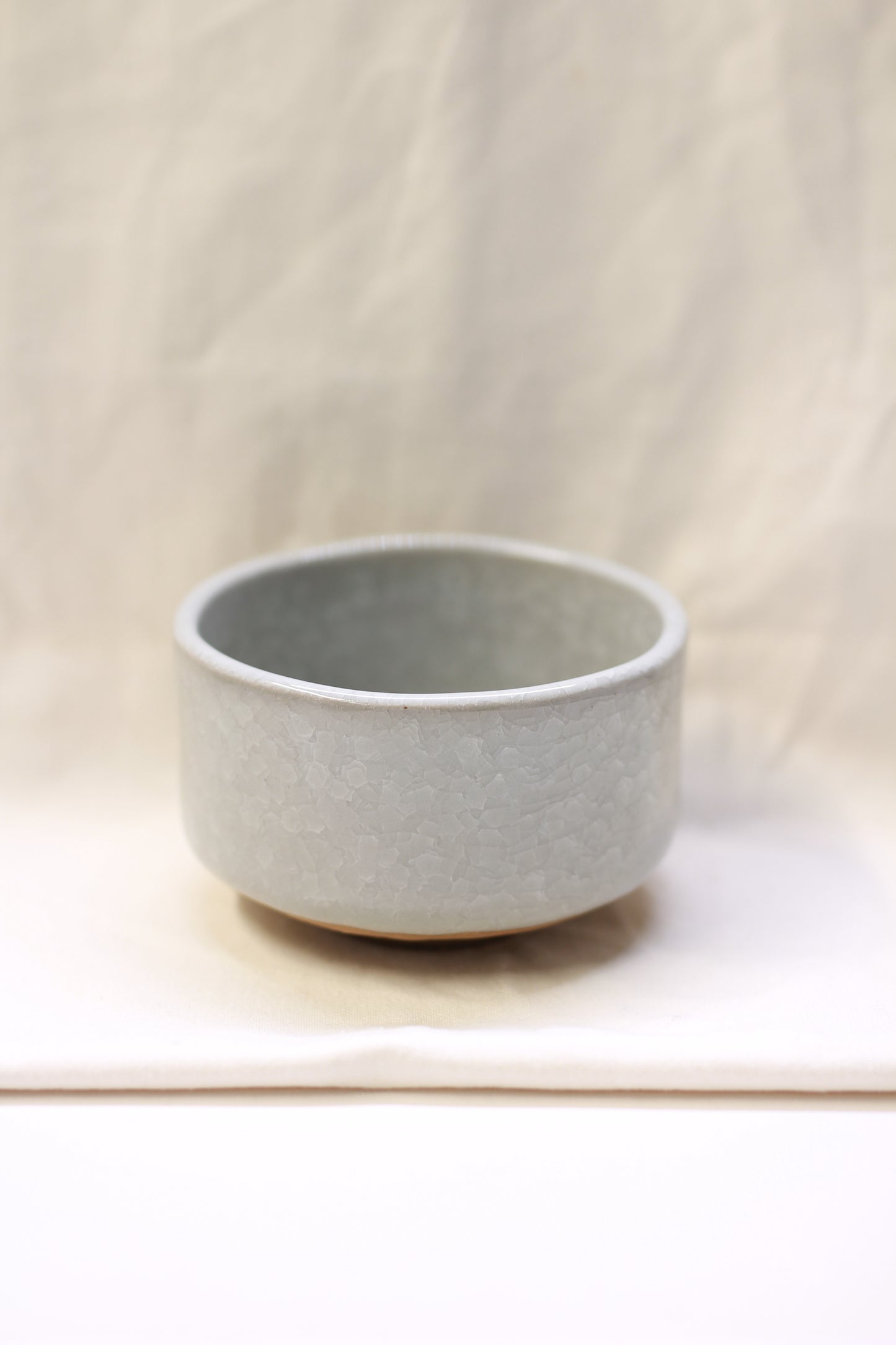 Mino-yaki Chawan - White Ice Crackle Glaze