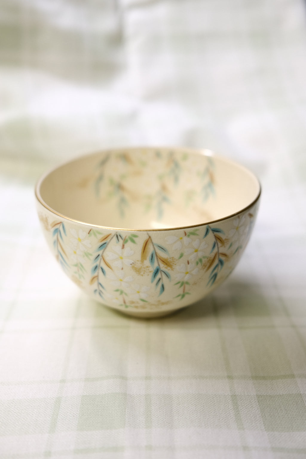 Chawan Kyoyaki ware - USED (Vintage) - Willow white flowers