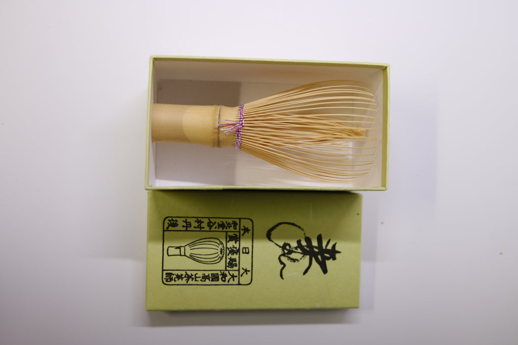 Tango Tanimura -Shin White Bamboo - Takayama Japanese Chasen (pink checkered patterned)