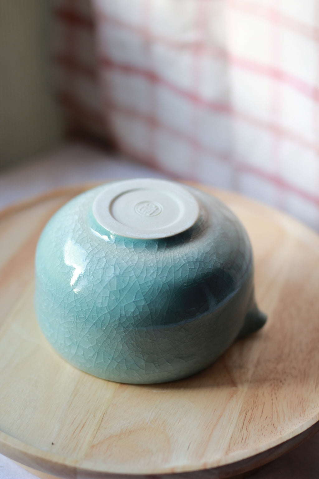 Bat Trang Chawan - Icy Crackle Glaze - Light Blue Jade | Small