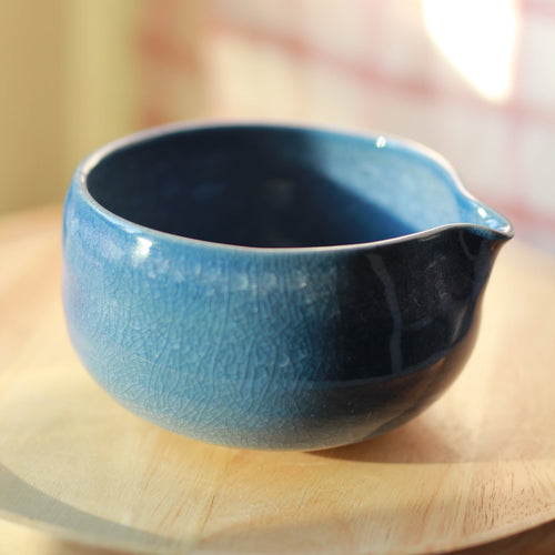 Bat Trang Chawan - Icy Crackle Glaze - Navy | Small