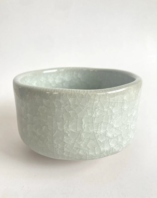 Mino-yaki Chawan - White Ice Crackle Glaze